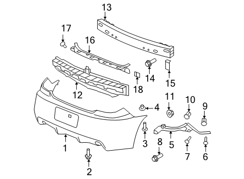 2008 Pontiac G6 Rear Bumper Diagram 2 - Thumbnail