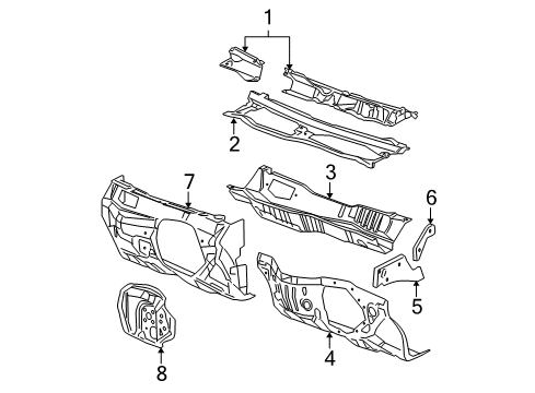 2005 Chevy Equinox Cowl Diagram
