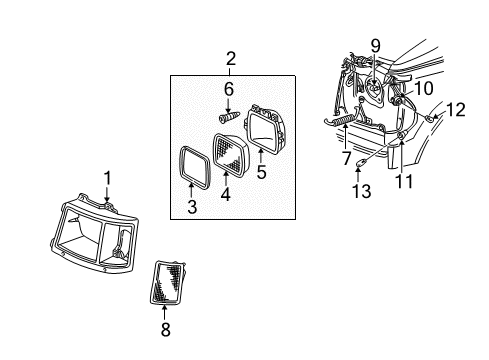 1994 GMC Safari Headlamps Diagram