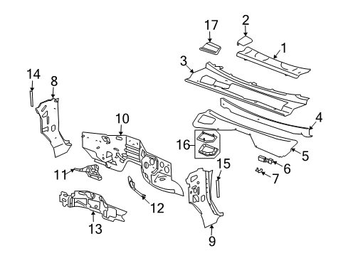 2006 Hummer H2 Cowl Diagram