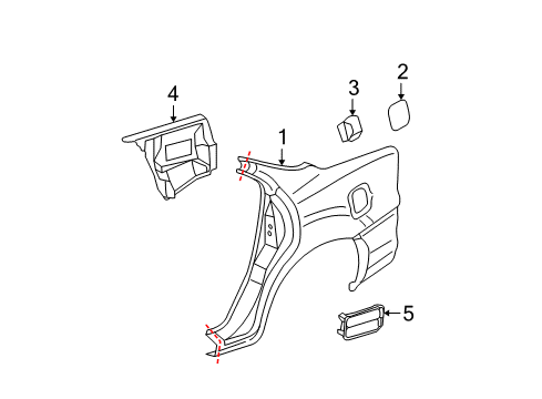 2004 Buick Regal Quarter Panel & Components Diagram