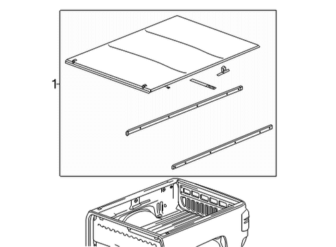 2022 Chevy Silverado 3500 HD Tonneau Cover Diagram for 19418643