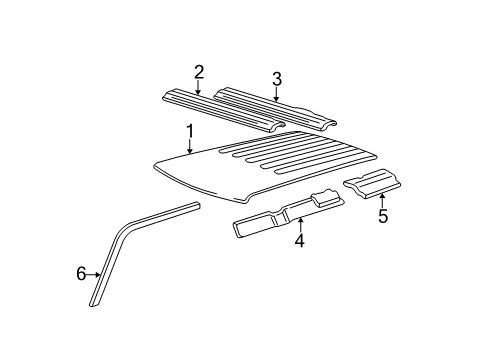1999 Oldsmobile Bravada Roof & Components Diagram