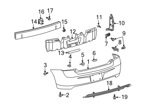 2010 Pontiac Vibe Rear Bumper Diagram 2 - Thumbnail