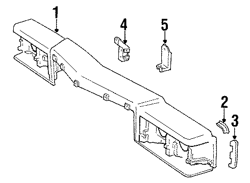 1986 Cadillac Fleetwood Emblem, Front Diagram for 25517305