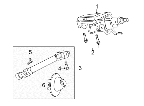 2008 Pontiac G8 Intermediate Shaft Diagram for 92213664
