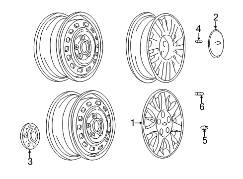 2005 Chevy Impala Wheel Covers & Trim Diagram
