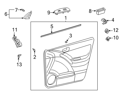 2004 Pontiac Vibe Interior Trim - Front Door Diagram