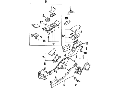 1997 Oldsmobile Achieva Floor Console Diagram 1 - Thumbnail