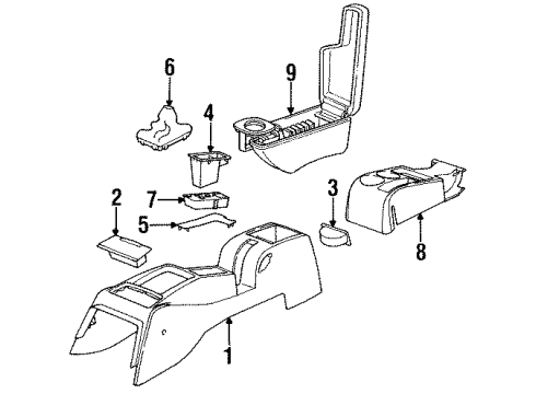 1993 Saturn SC1 Console Diagram