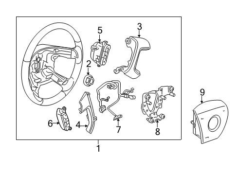 2007 Chevy Silverado 1500 Steering Systems, Internal Components, Shroud, Switches Diagram 11 - Thumbnail