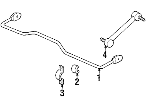 2002 Oldsmobile Intrigue Rear Suspension Components, Stabilizer Bar Diagram 1 - Thumbnail