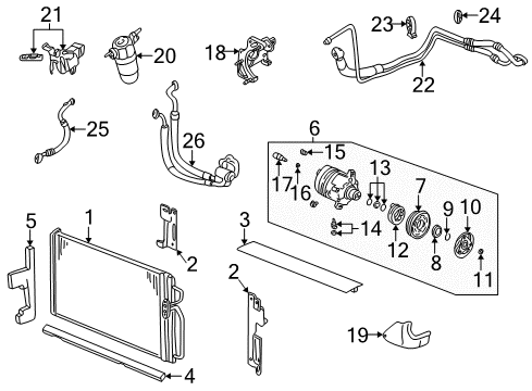 2005 Buick LeSabre A/C Condenser, Compressor & Lines Diagram