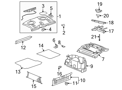 2008 Saturn Aura Front Trim, Rear Diagram for 25926387