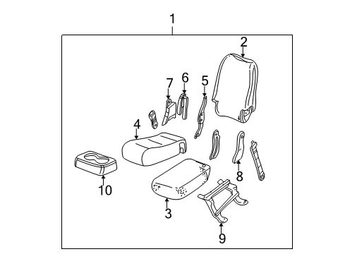 2006 GMC Yukon Seat Back Assembly Diagram for 88941269