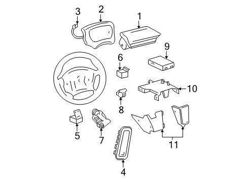 2004 Pontiac Sunfire Air Bag Components Diagram