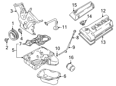 2004 Chevy Tracker Oil Pan Baffle Plate Diagram for 91176081