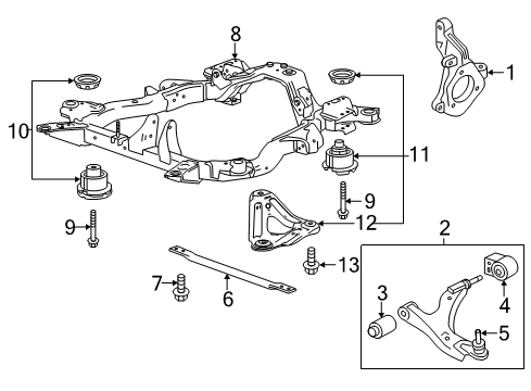 2014 Chevy Captiva Sport Engine Cradle Bracket, Front Driver Side Diagram for 25880139