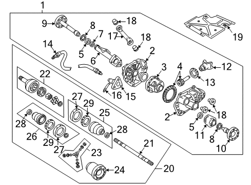 2004 Chevy S10 Carrier & Front Axles Diagram