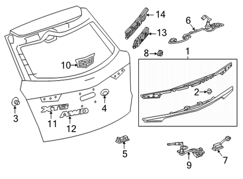2022 Cadillac XT5 Release Switch Diagram for 86535903
