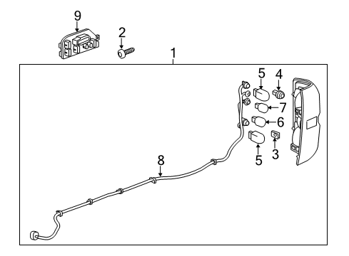 2015 GMC Sierra 2500 HD Socket & Wire, Passenger Side Diagram for 22869169