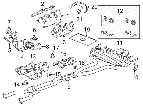 2013 Cadillac CTS Muffler & Pipe Insulator Diagram for 25918352