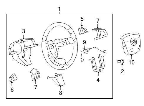 2010 Cadillac CTS Steering Column, Steering Wheel & Trim Diagram 9 - Thumbnail