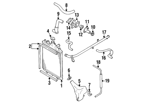1999 Chevy Metro Upper Hose Diagram for 96060157