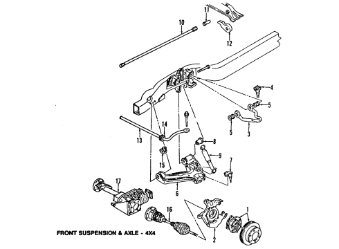 1993 GMC Safari Stabilizer Link Diagram for 12542993