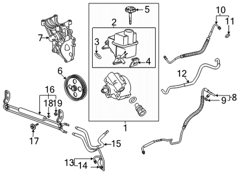 2022 Chevy Silverado 2500 HD P/S Pump & Hoses, Steering Gear & Linkage Diagram 2 - Thumbnail