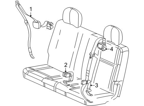 2007 Buick Terraza Rear Seat Belts Diagram 2 - Thumbnail