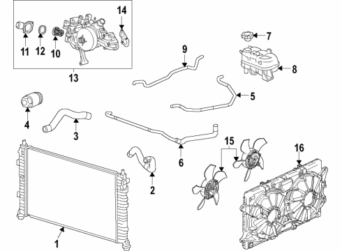 2022 GMC Sierra 1500 Fan Shroud, Rear Diagram for 84120130