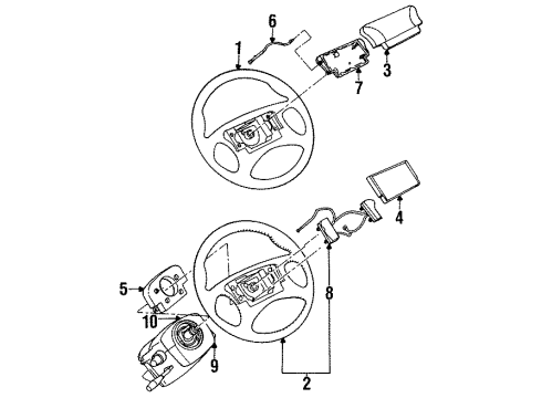 1992 Pontiac Grand Am Steering Column, Steering Wheel & Trim Diagram 4 - Thumbnail