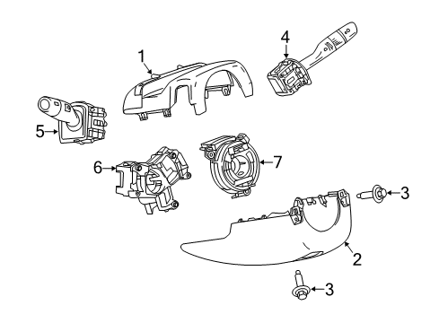 2021 Chevy Malibu Shroud, Switches & Levers Diagram