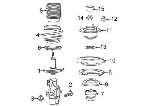 2021 Cadillac CT5 Strut, Passenger Side Diagram for 84810466