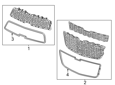 2015 Chevy Sonic Grille & Components Diagram