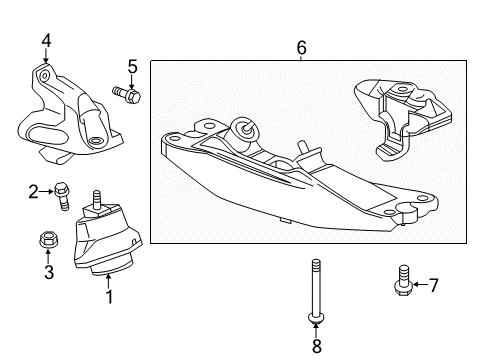 2020 Chevy Camaro Engine & Trans Mounting Diagram 2 - Thumbnail