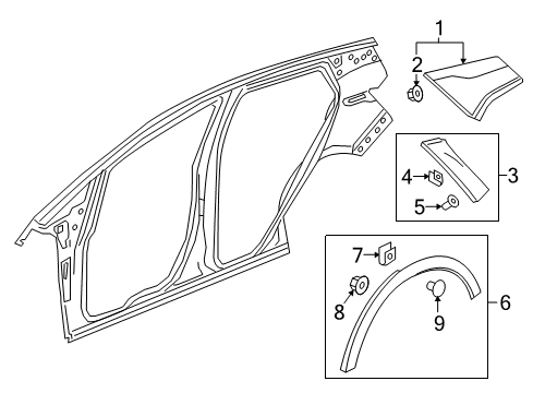 2023 Chevy Bolt EV Applique, Rear Passenger Side Diagram for 42754961
