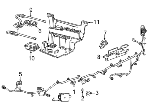 2023 Chevy Tahoe Object Sensor, Driver Side Diagram for 85530064
