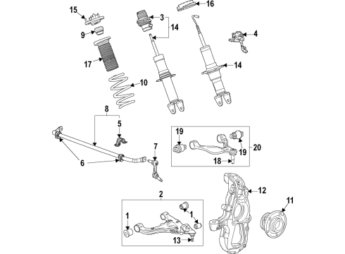 2023 Chevy Corvette Height Sensor, Passenger Side Diagram for 84526252