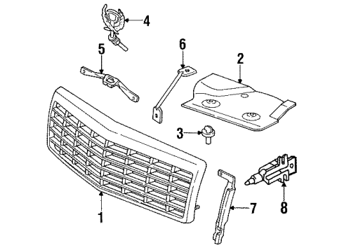 1993 Cadillac Eldorado Filler Retainer Diagram for 1638601
