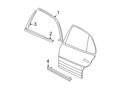 2005 Buick Century Exterior Trim - Rear Door Diagram