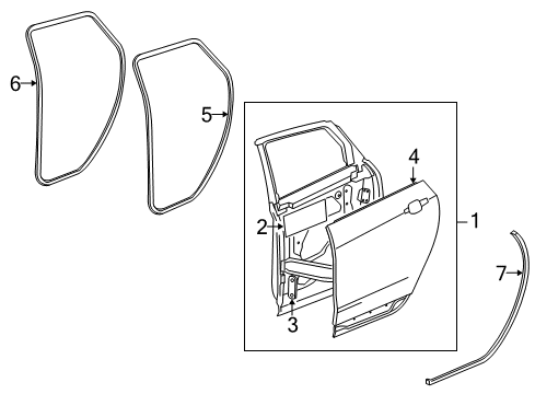 2012 Cadillac SRX Rear Door Diagram
