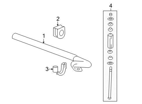 2009 Chevy Silverado 1500 Stabilizer Bar & Components - Front Diagram 3 - Thumbnail