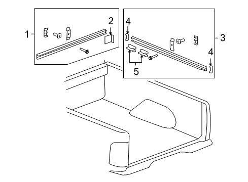 2010 Hummer H3T Box Rails Diagram