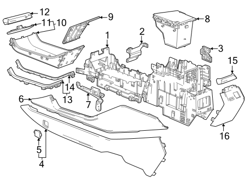 2023 Cadillac LYRIQ Storage Compart, Front Diagram for 86826717