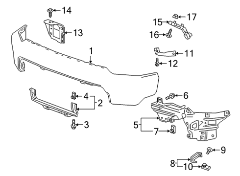 2021 Chevy Silverado 2500 HD Bumper & Components - Front Diagram