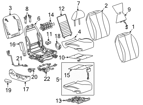 2010 Pontiac G6 Front Seat Components Diagram 1 - Thumbnail