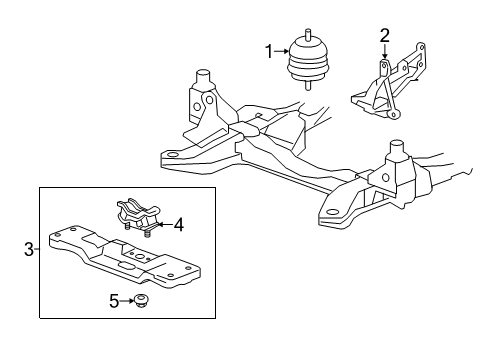 2013 Cadillac CTS Mount Bracket, Driver Side Diagram for 15854019