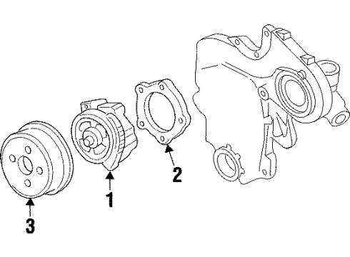 1999 Oldsmobile Cutlass Cooling System, Radiator, Water Pump, Cooling Fan Diagram 1 - Thumbnail